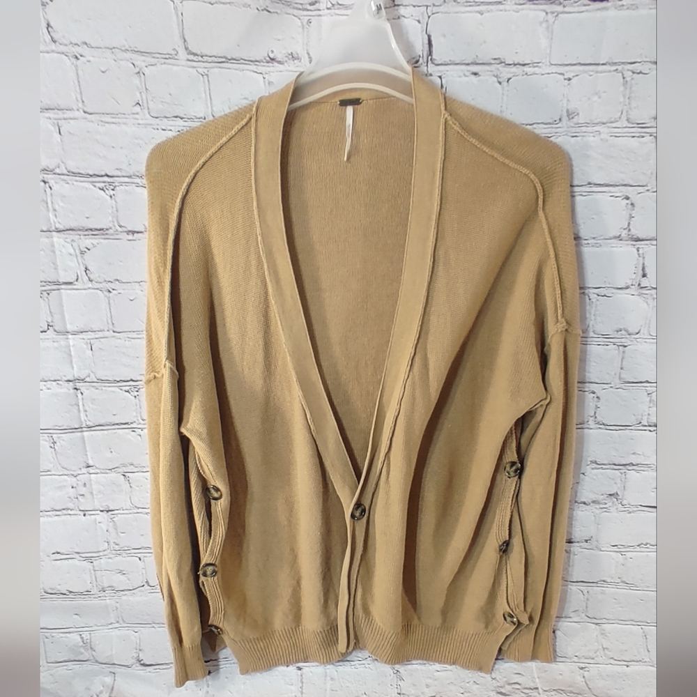 Free People Tan Cardigan Sweater